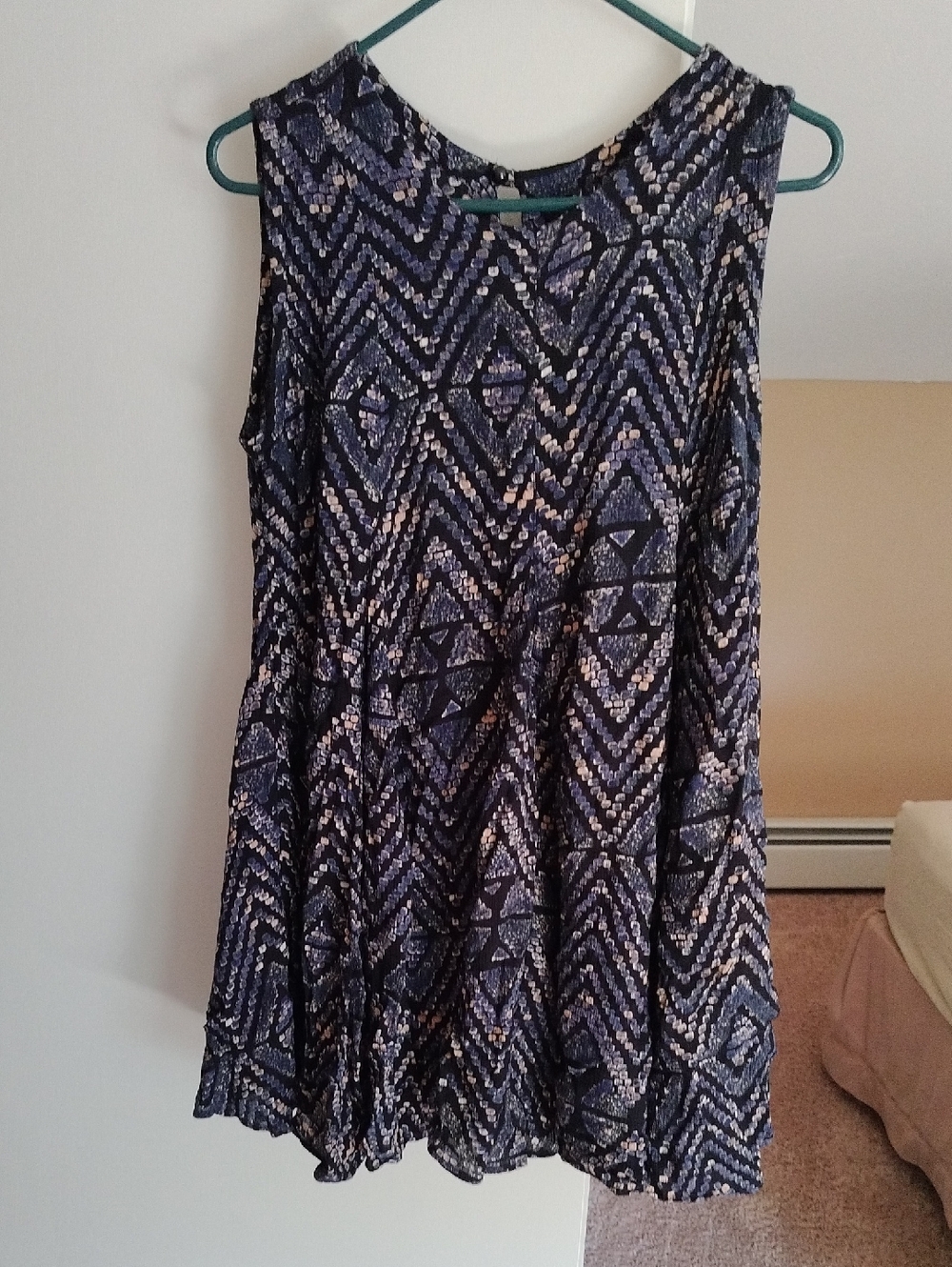 All That Jazz Navy and Cream Geometric Swing Dress